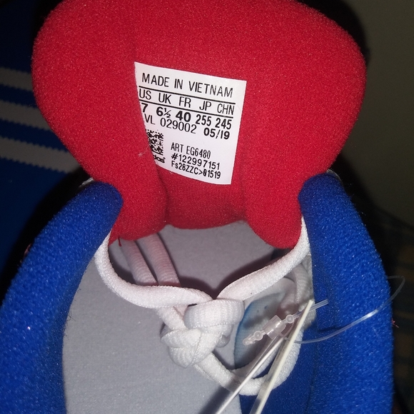 NEW EQT Gazelle J "White Scarlet Royal" Size 7 - Picture 6 of 6